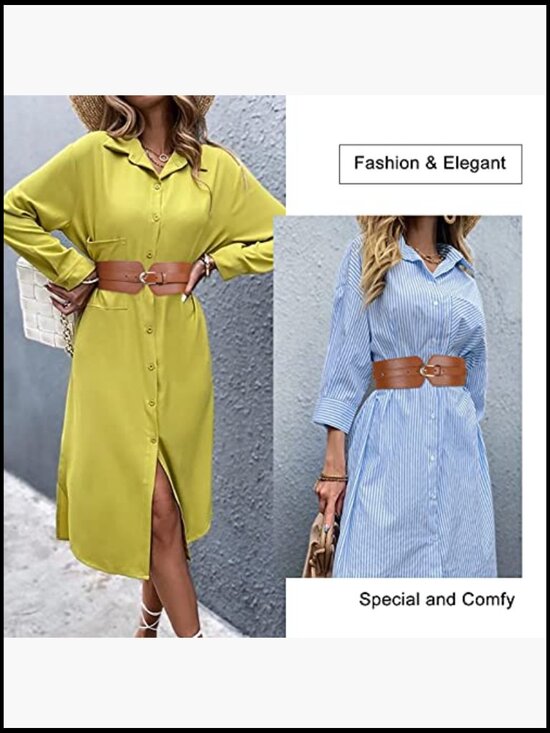 Wide Elastic Waist Stretch Cinch Belt for Dresses Ladies 2.4\